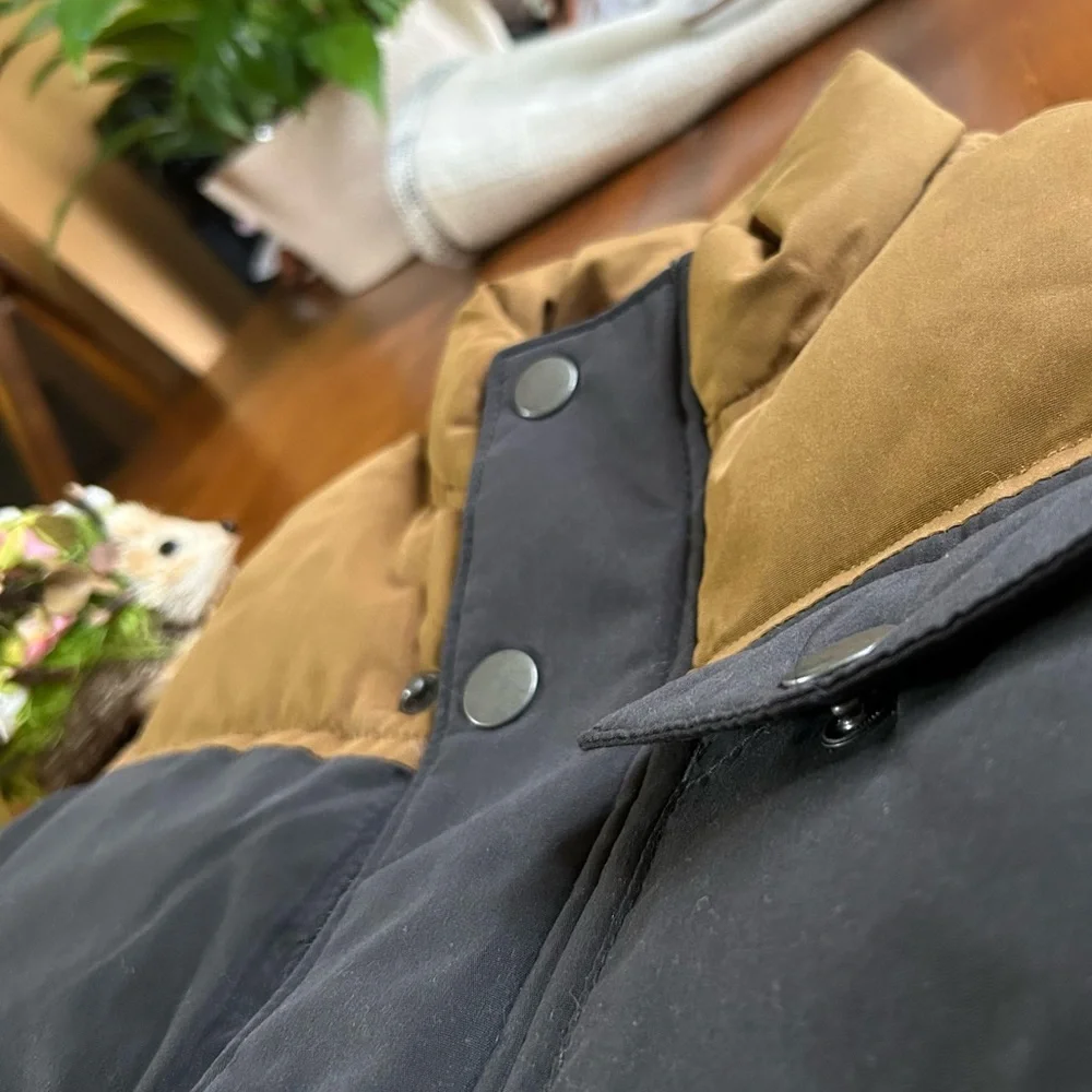 Puffer Vest | Boys Size 6-7 (S) | Brown & Soft Black Colorblock | NEW with Tags! - Picture 3 of 10